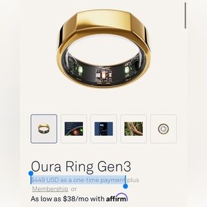 Oura Gen 3 Horizon Gold Size 7 Used Ring